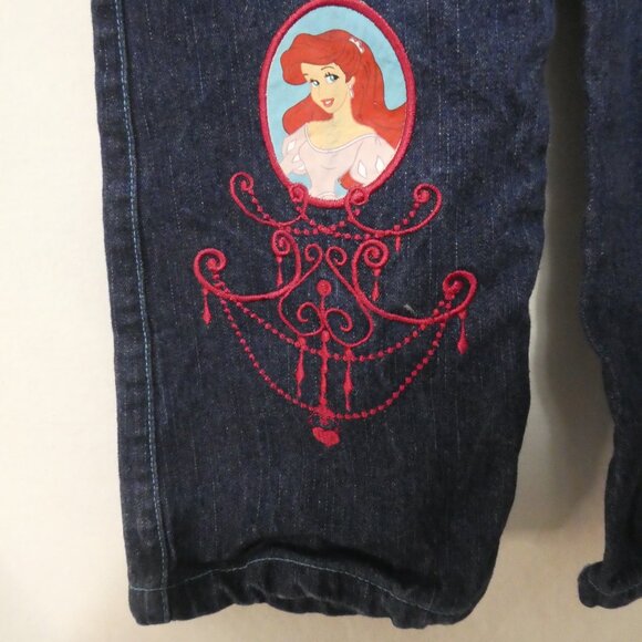 DISNEY PRINCESS | size 6x | Blue Denim With Ariel Detail On Front Leg - Picture 8 of 16
